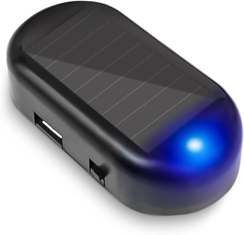 Shudyear Car Solar Power Simulated Dummy Alarm， Anti-Theft LED Flashing Security Light Fake lamp， with USB Charger Port， car Security Accessories Universal for Most Cars(Blue) - Image 1